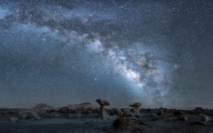 Milky Way Over Bisti Badlands  Photograph by Alex Mironyuk