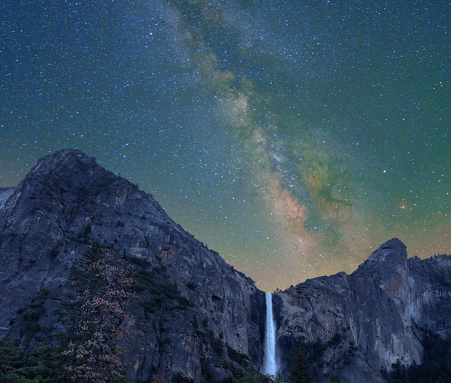 Milky Way Over Bridal Veil Falls, Yosemite Valley, Yosemite National Park, California Photograph by Tim Fitzharris