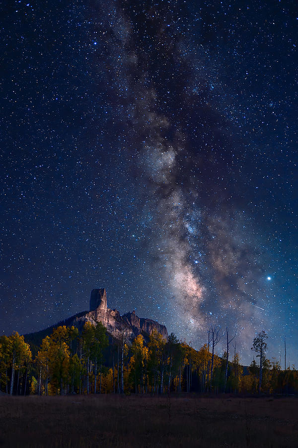 Milky Way Over Chimney Rock Photograph by Mei Xu
