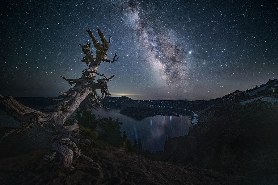Milky Way Over Crater Lake Photograph by Lydia Jacobs
