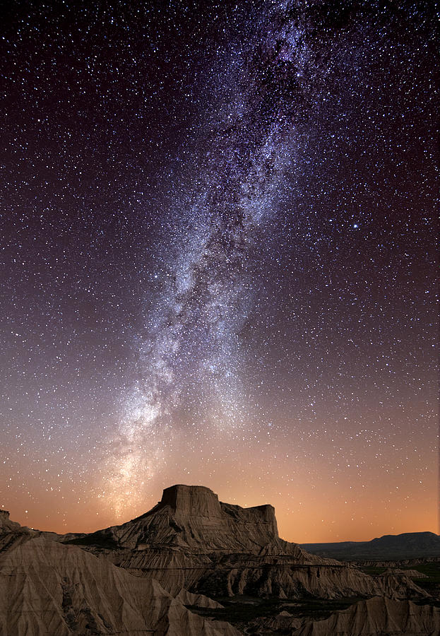 Milky Way Over Desert Of Bardenas, Spain Photograph by Inigo Cia