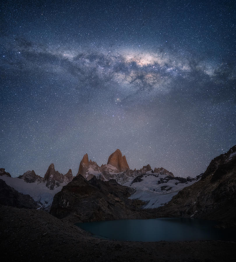 Mountain Photograph - Milky Way Over Fitz Roy by Willa Wei