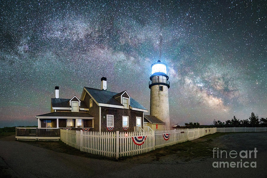 Milky Way over Highland Light Photograph by Benjamin Williamson