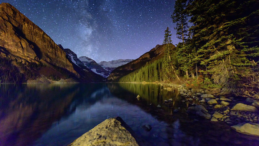 Milky Way Over Lake Louise 2 Photograph by Chris Manderson