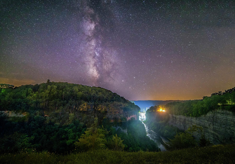 Milky Way Over Middle Falls Photograph by Mark Papke