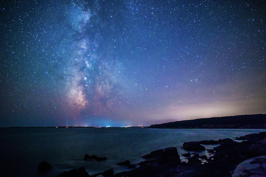 Milky Way over Mount Desert Island at Otter Point Photograph by Stefan Mazzola