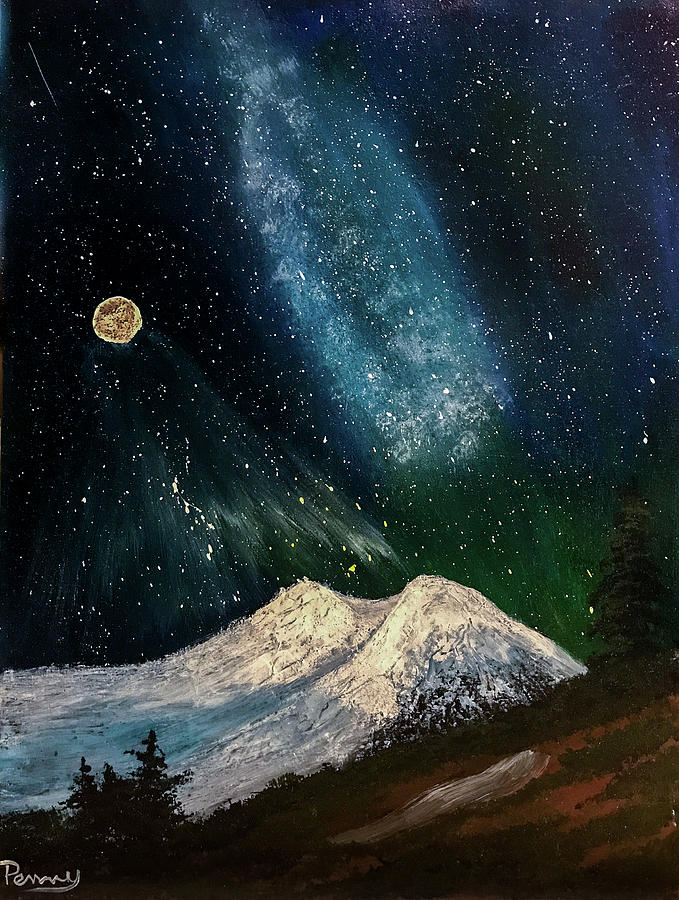Milky Way Over Mt. St. Helens Digital Art