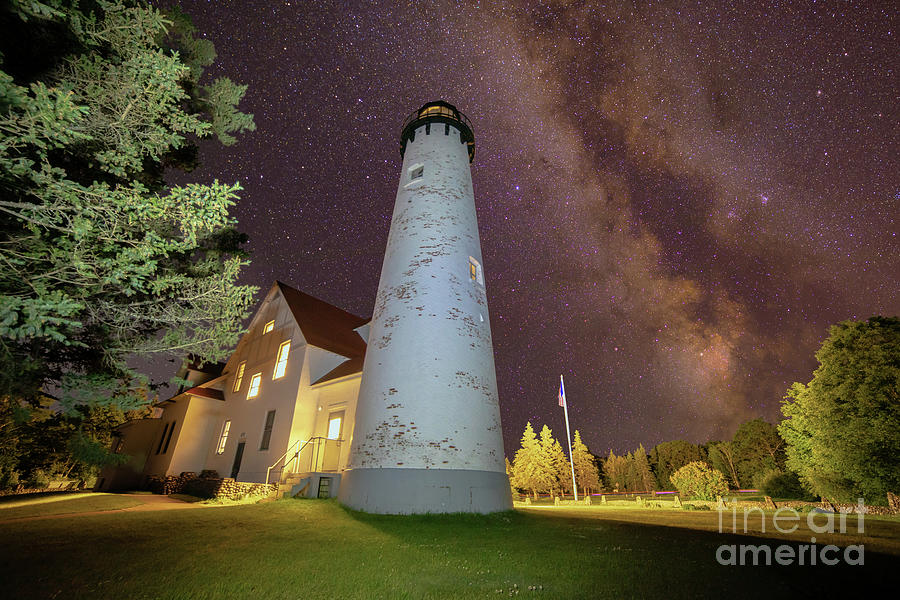 Milky Way Over Point Iroquois Lighthouse -4542 Photograph by Norris Seward