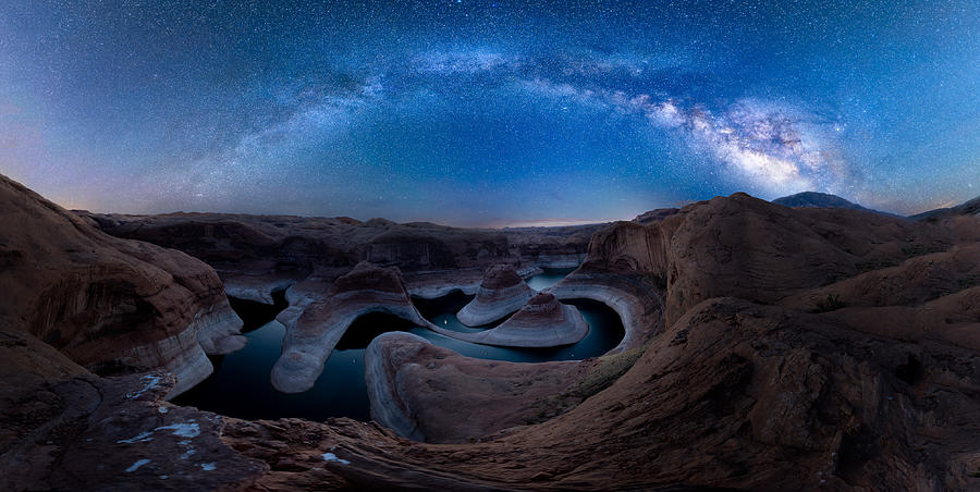 Milky Way Photograph - Milky Way Over Reflection Canyon by James Bian