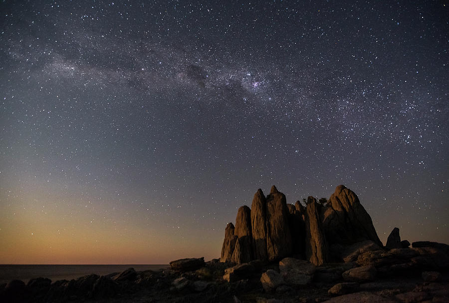 Milky Way Over The Dry Granite Rock Photograph by Nhpa
