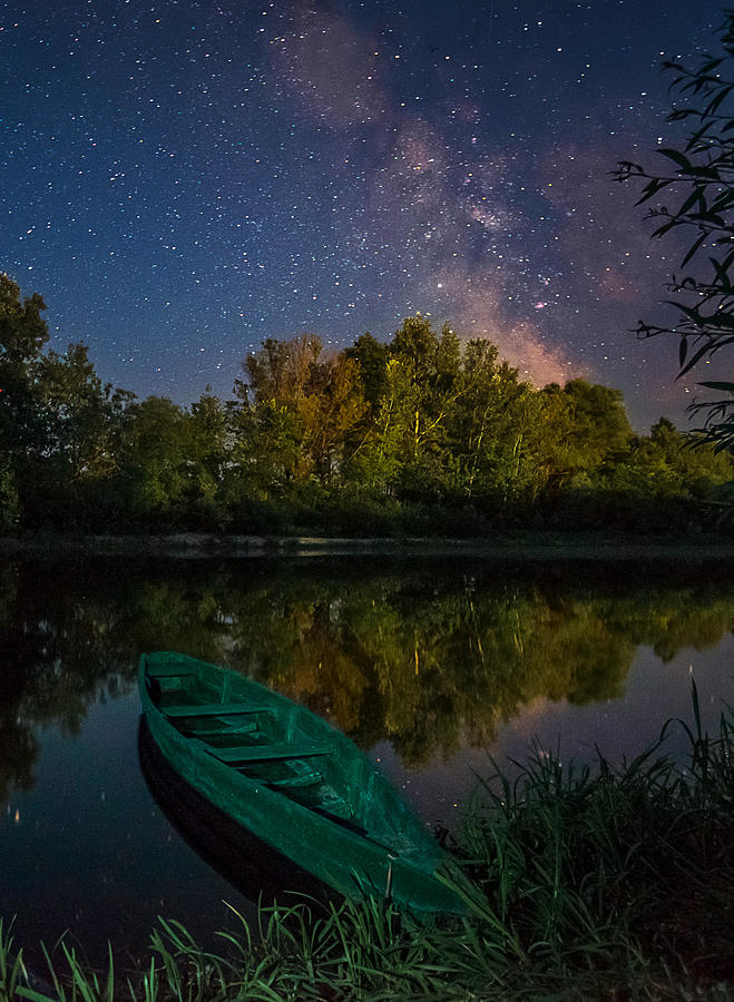 Milky Way Over The River Photograph by Oleksandr