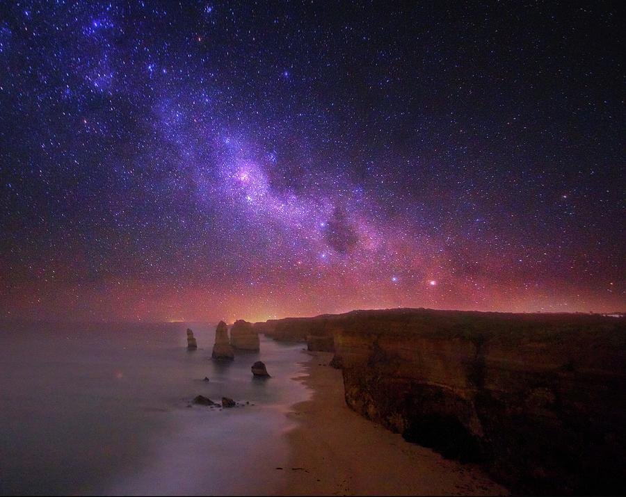 Milky Way Over The Twelve Apostles Rock Photograph by Christopher Chan