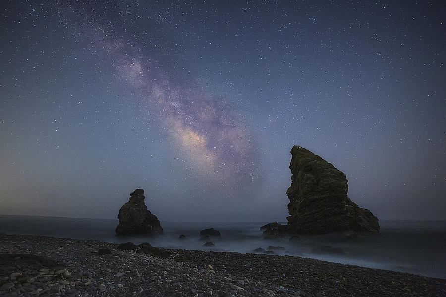 Milky Way. Playa Del Molino De Papel Photograph by Juan Jos