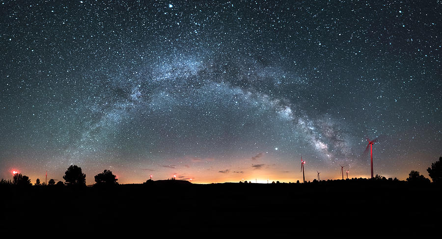 Milky Way, Windmills And Astronomical Observatory Photograph by Cavan ...