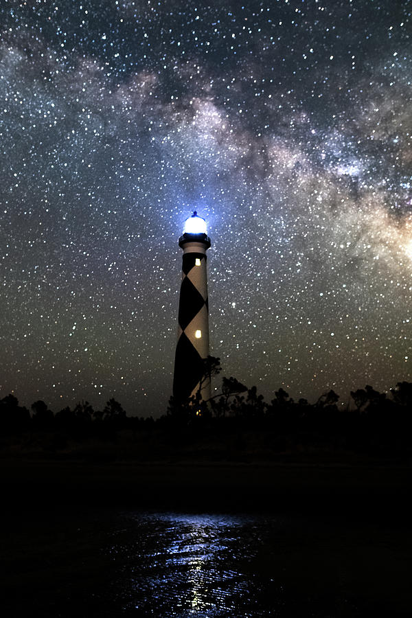 Milkyway Over Cape Lookout Lighthouse. Photograph by Rob Narwid