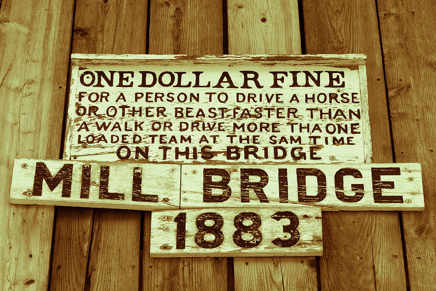 Transportation Photograph - Mill Covered Bridge by Brenda Petrella Photography Llc