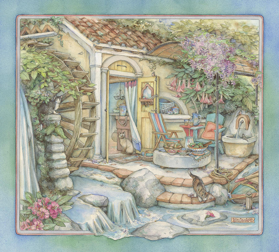 Garden Painting - Mill House by Kim Jacobs