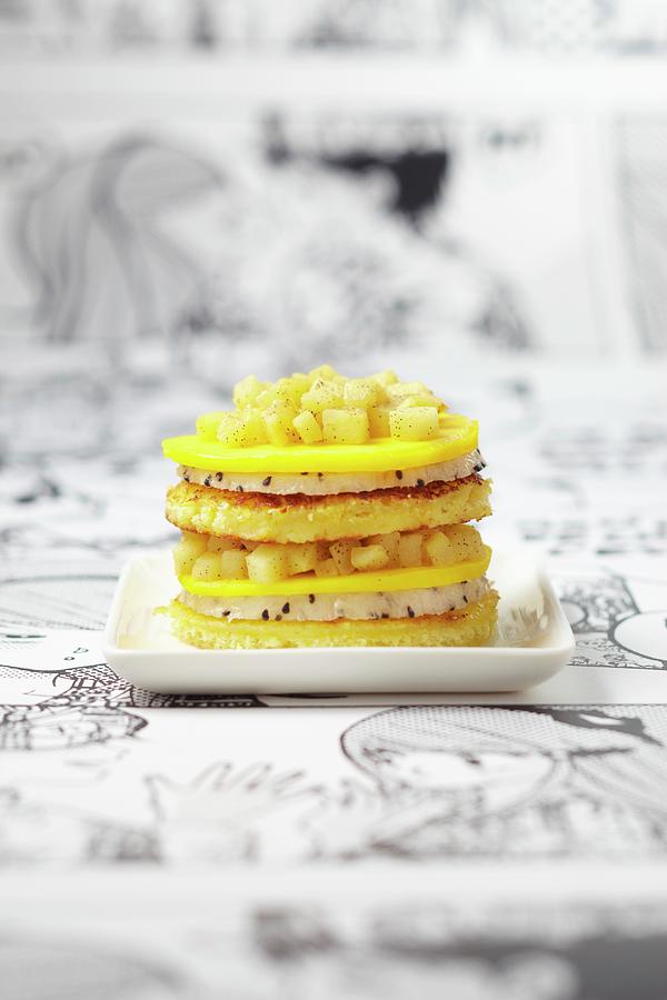 Mille-feuille With Pitahaya And Ginger Photograph by Atelier Mai 98