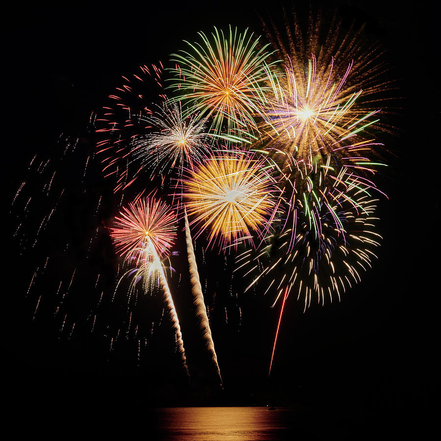 Mille Lacs Fireworks Photograph by Paul Freidlund