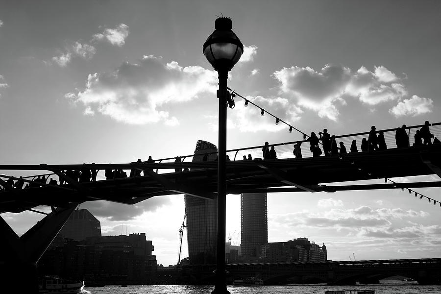 Millennium Bridge Silhouette, London  Photograph by Aidan Moran