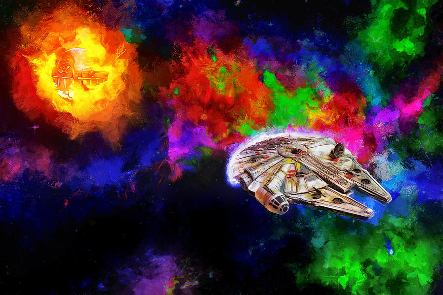 Star Wars Painting - Millennium Falcon Nebula by Christopher Lane