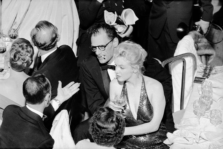 Marilyn Monroe Photograph - Miller & Monroe At April In Paris Ball by Peter Stackpole