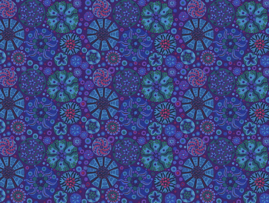 Pattern Painting - Milliefiori Blues Repeat by Andrea Strongwater
