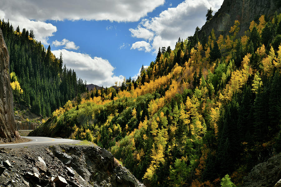 Million Dollar Highway Climbs through Ouray Canyon Photograph by Ray Mathis