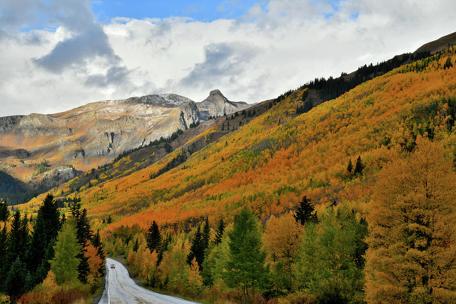 Million Dollar Highway Through Fall Colors Photograph by Ray Mathis