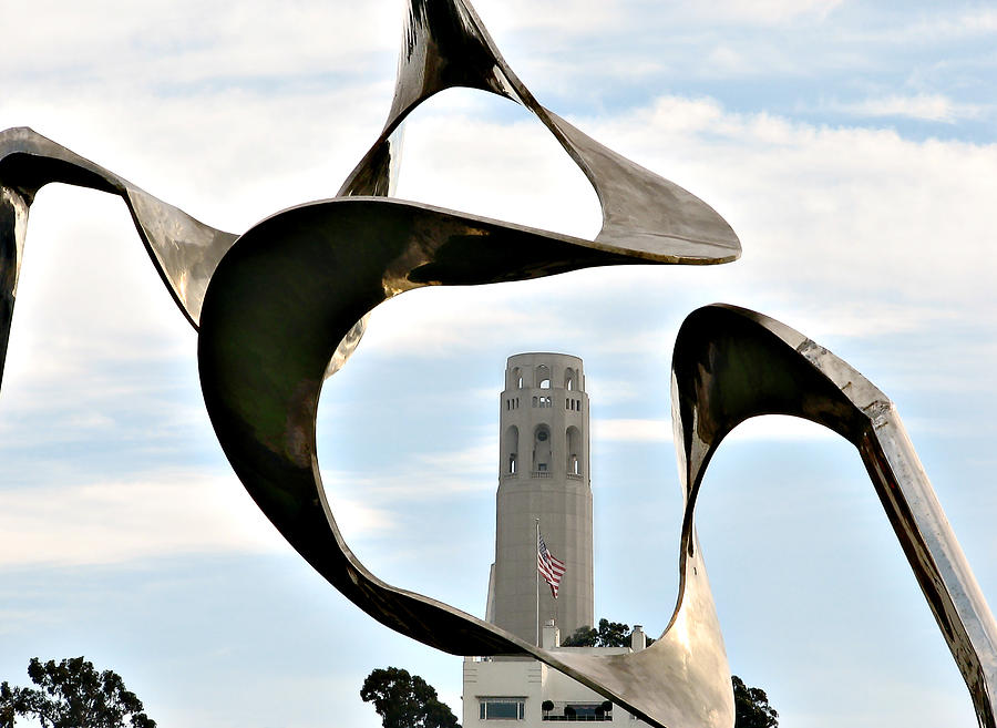 Million Dollar View -- Coit Tower Through Skygate Sculpture in San Francisco, California Photograph by Darin Volpe