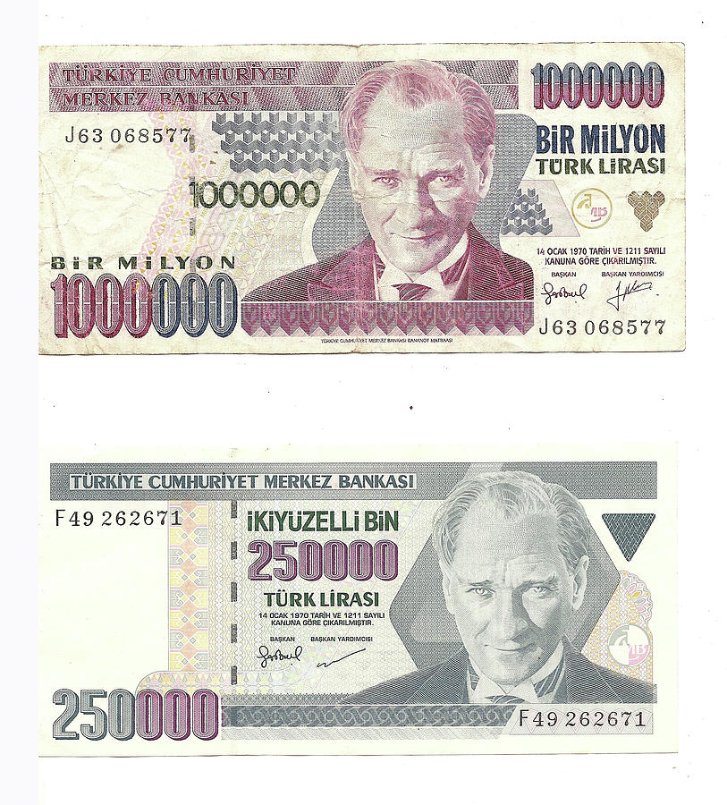 Millions in lira notes from Turkey  Photograph by Steve Estvanik