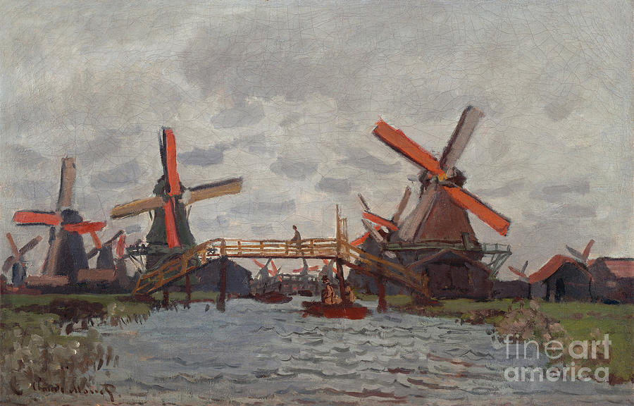 Mills At Westzijderveld Near Zaandam Drawing by Heritage Images