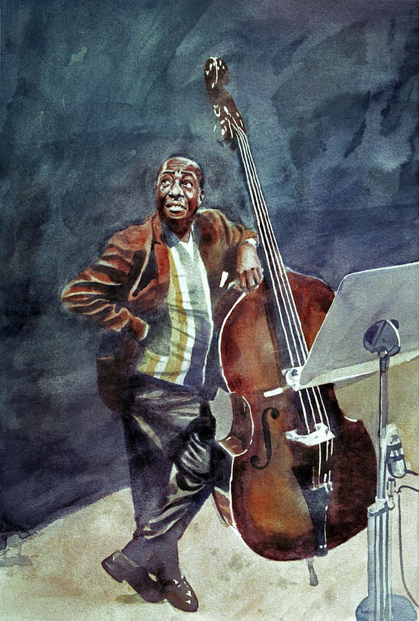 Milt Hinton Here Swings The Judge Painting by David Lloyd Glover