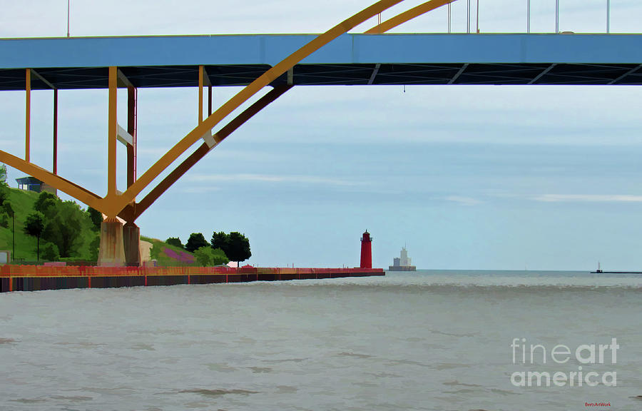 Milwaukee and Two Lighthouses  Photograph by Roberta Byram