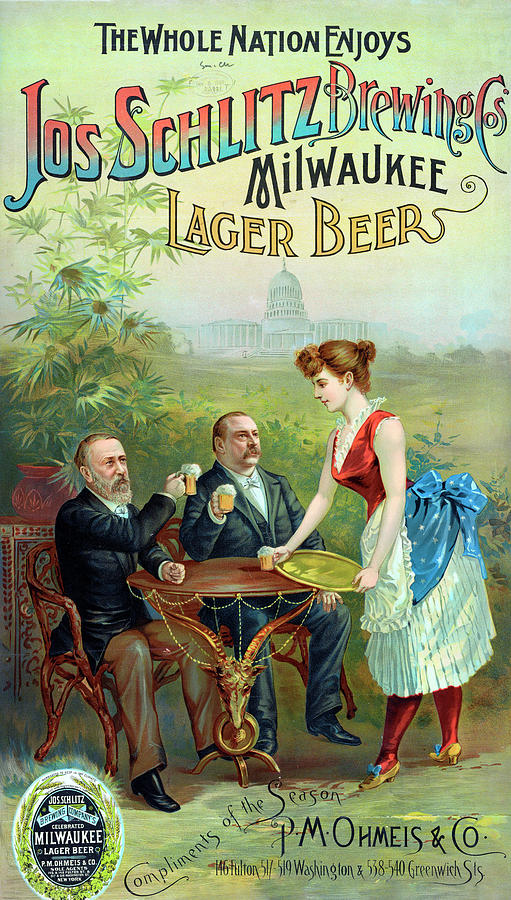 Milwaukee Lager Beer Poster Digital Art by Carlos Diaz