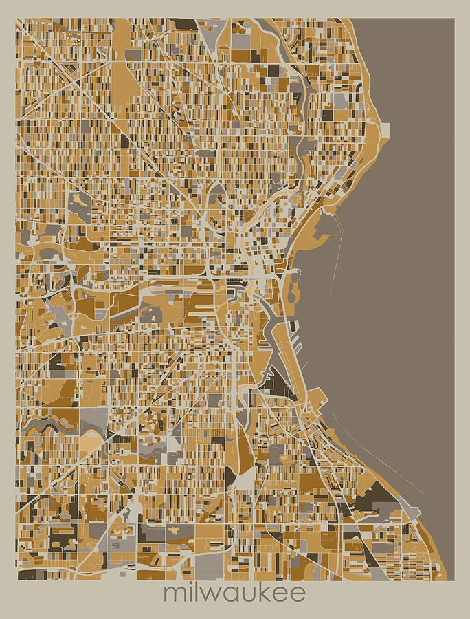 Milwaukee Map Retro 4 Digital Art by Bekim M