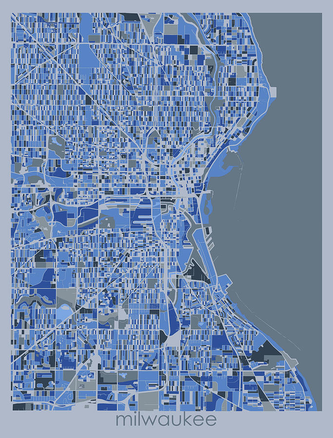 Milwaukee Map Retro 5 Digital Art by Bekim M