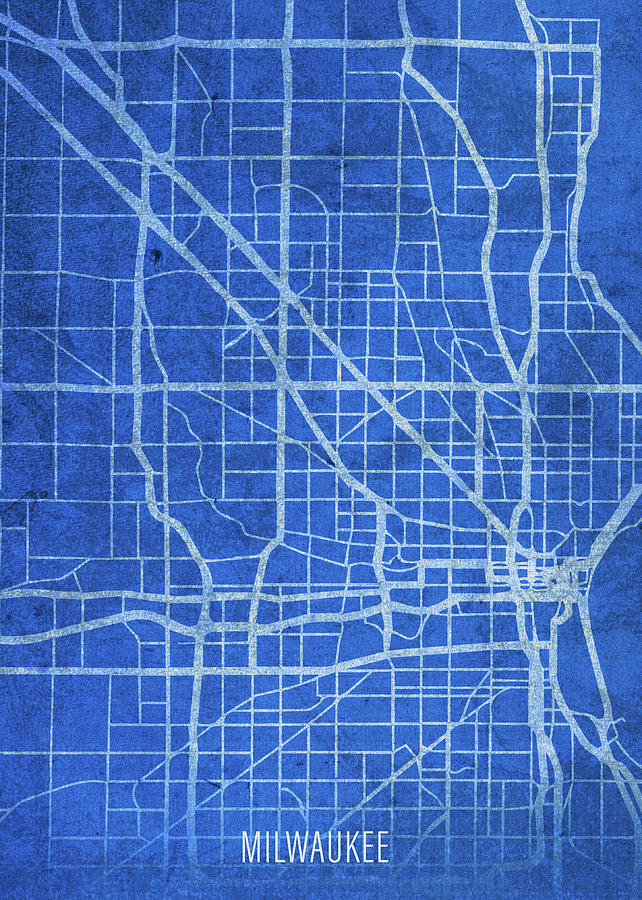 Milwaukee Mixed Media - Milwaukee Wisconsin City Street Map Blueprints by Design Turnpike