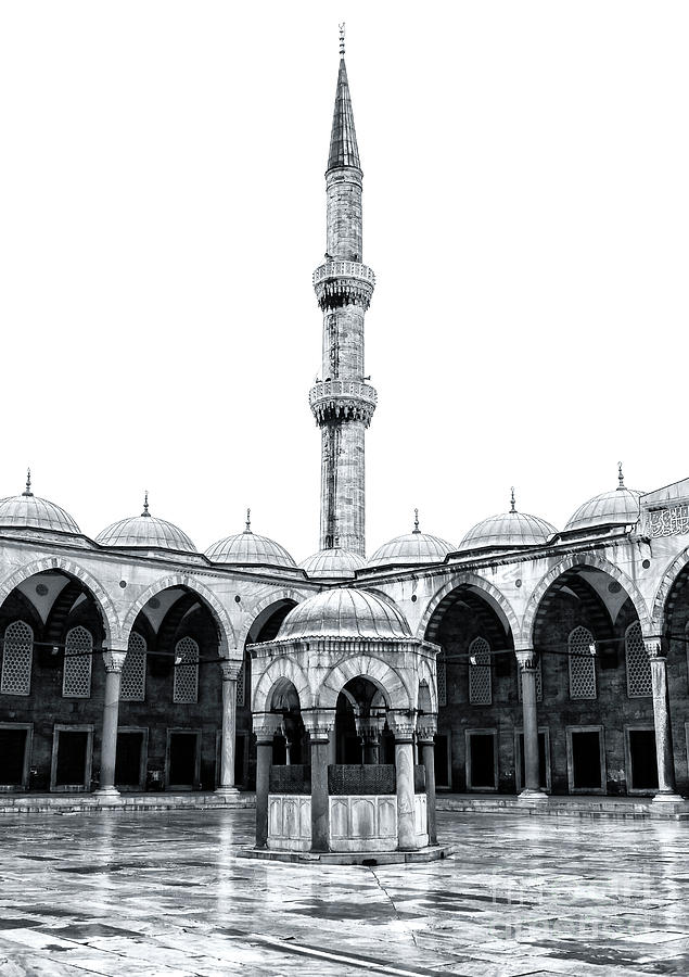 Minaret at the Blue Mosque Istanbul Photograph by John Rizzuto