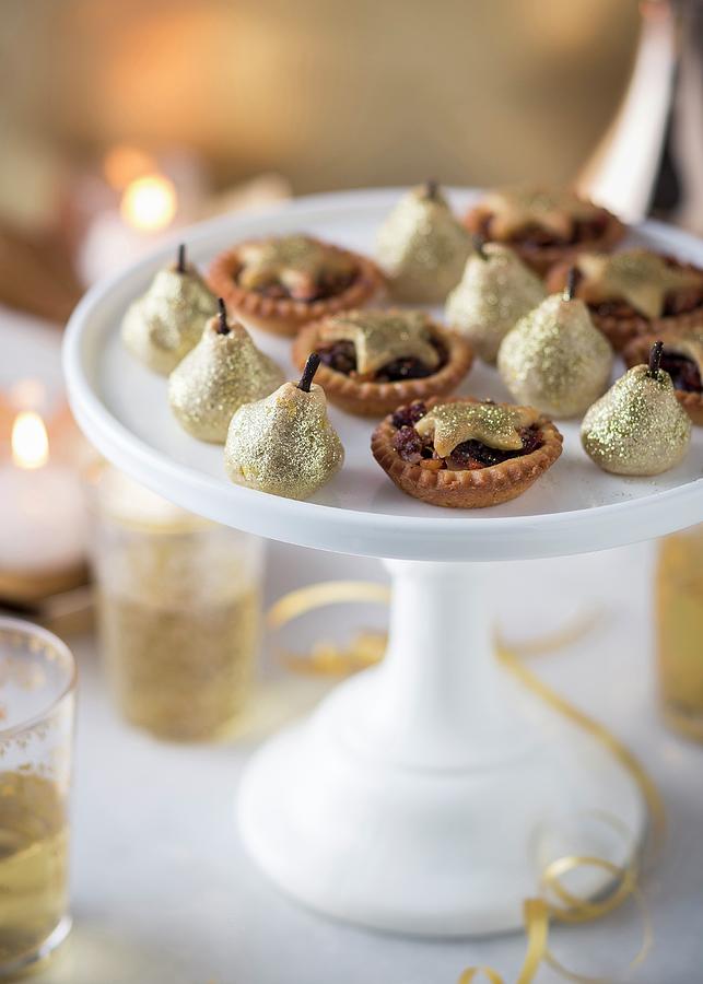 Mince Pies And Golden Almond Pears For The Christmas Party Photograph by Great Stock!