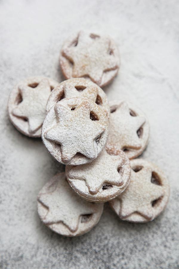 Christmas Photograph - Mince Pies Dusted With Icing Sugar For Christmas by Pendle, Carl