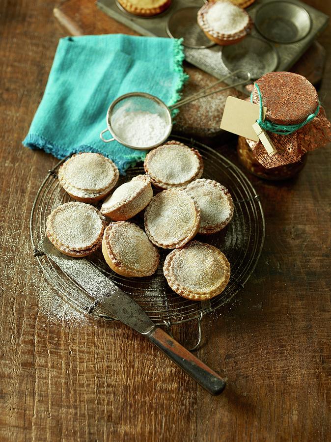 Mince Pies Sprinkled With Icing Sugar For Christmas Photograph by Dan Jones