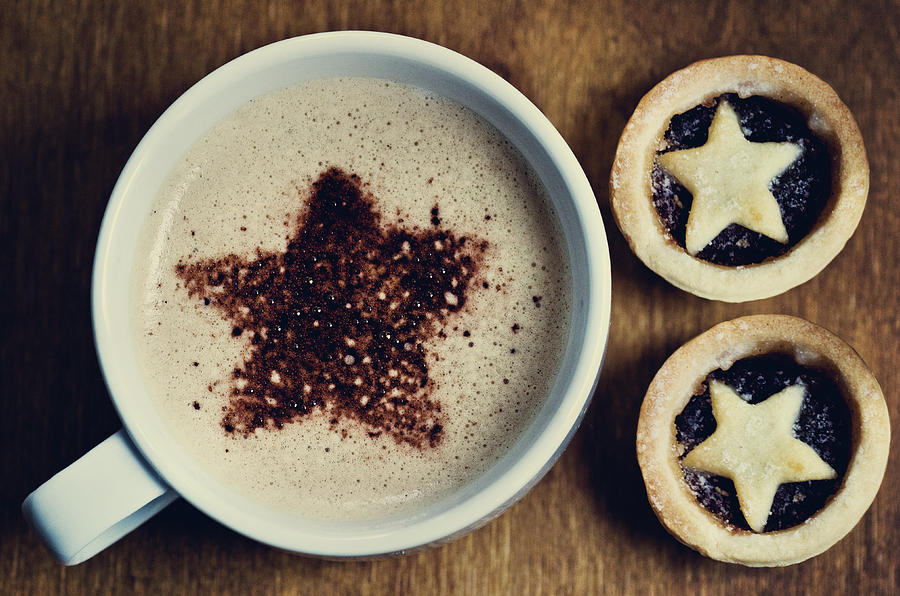Mince Tarts And Latte Coffee Photograph by Michelle Mcmahon