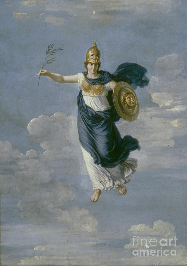 Roman Goddess Drawing - Minerva In The Heavens, 1820. Artist by Heritage Images