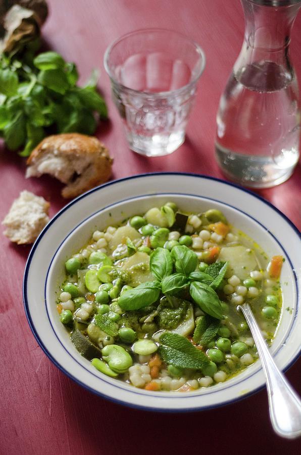 Minestrone Primavera spring Vegetable Soup, Italy Photograph by Aniko Szabo