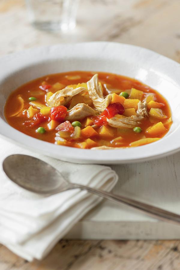 Minestrone Soup With Chicken Photograph by Jonathan Short