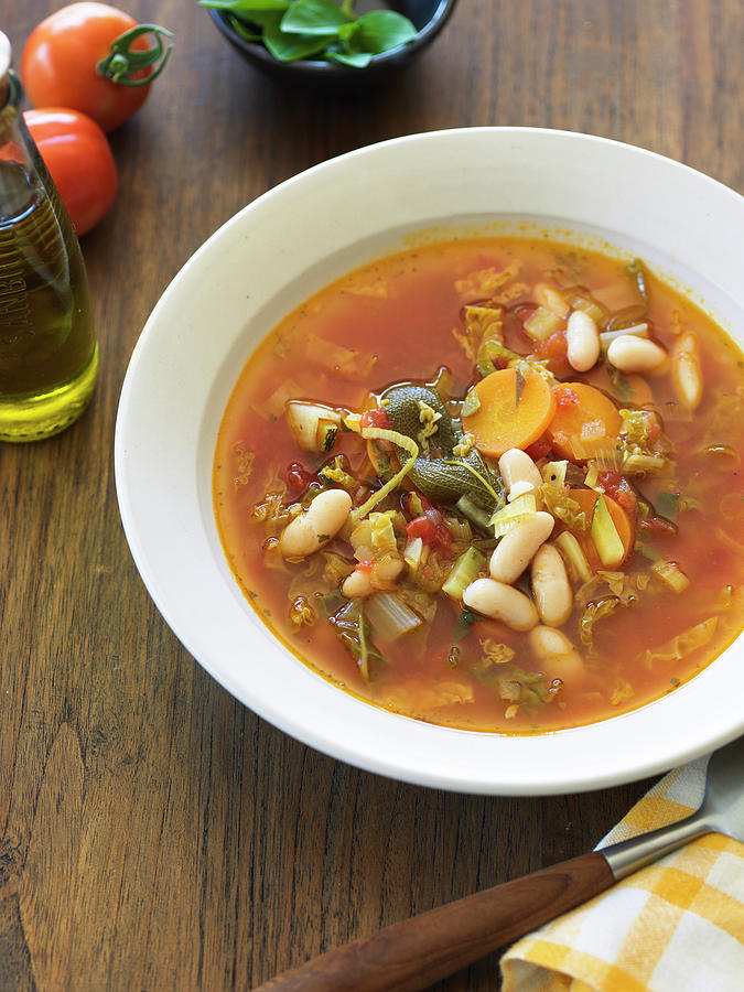 Minestrone vegetable Stew, Italy Photograph by Andreas Thumm - Fine Art ...