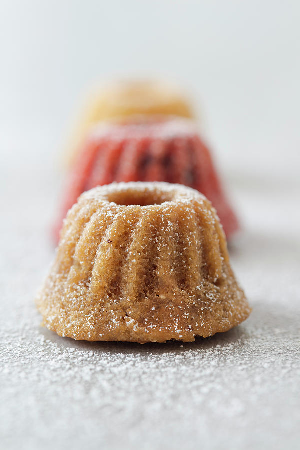 Mini Bundt Cakes With Baked Apples, Almonds And Nougat Photograph by Jan Wischnewski