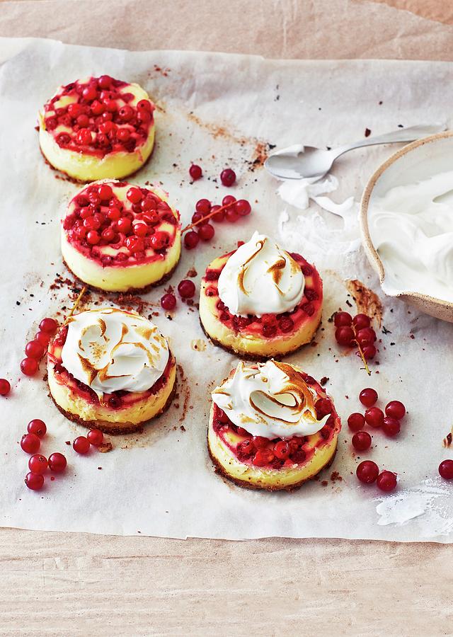 Mini Cheesecakes With Mascarpone And Redcurrants Photograph by Jalag / Julia Hoersch