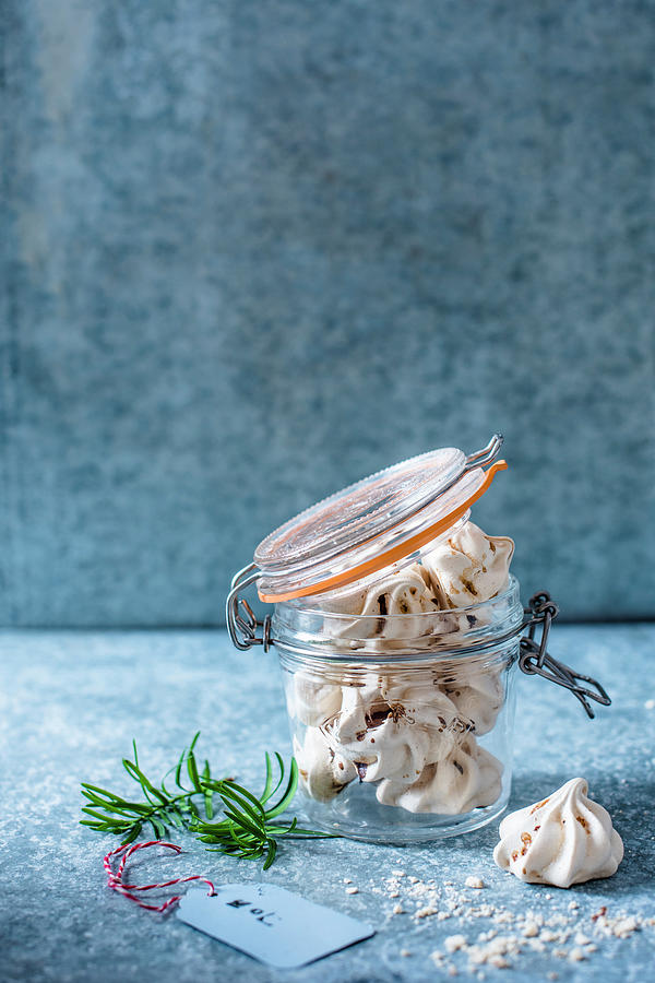 Mini Coffee Meringues In A Jar For Christmas Photograph by Magdalena Hendey